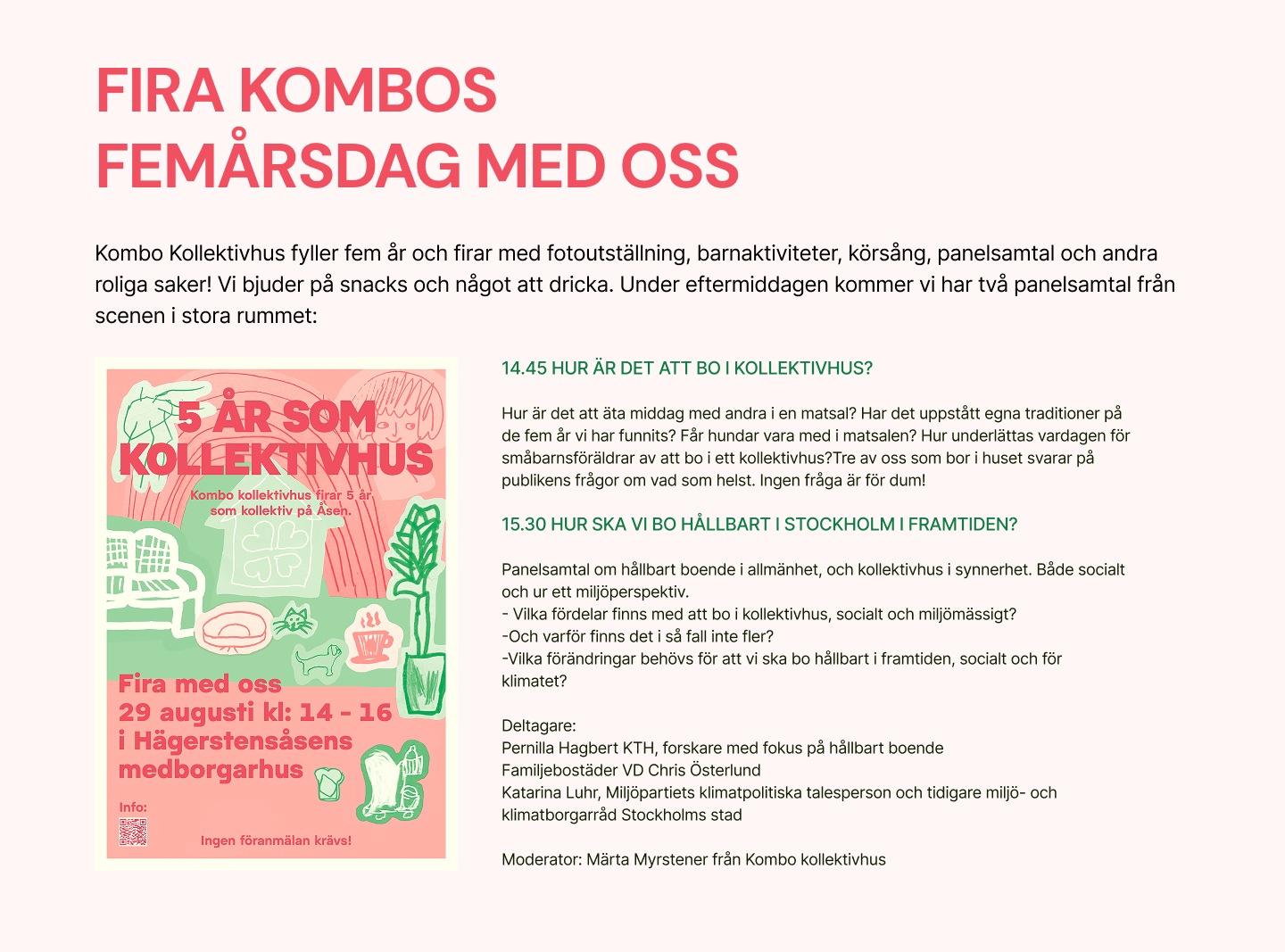 Inbjudan till Kombo Kollektivhus